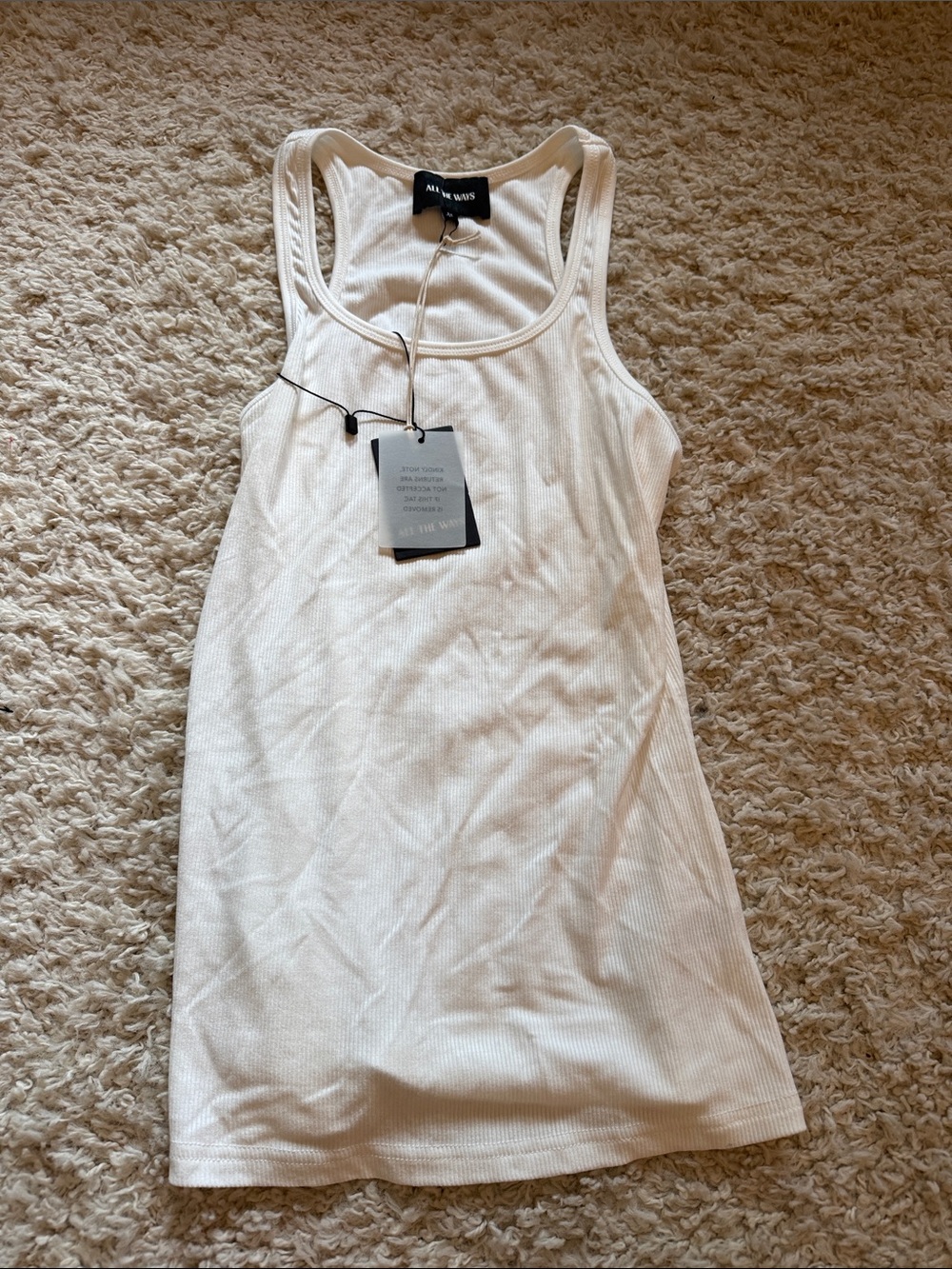 White Ribbed Tank Top
